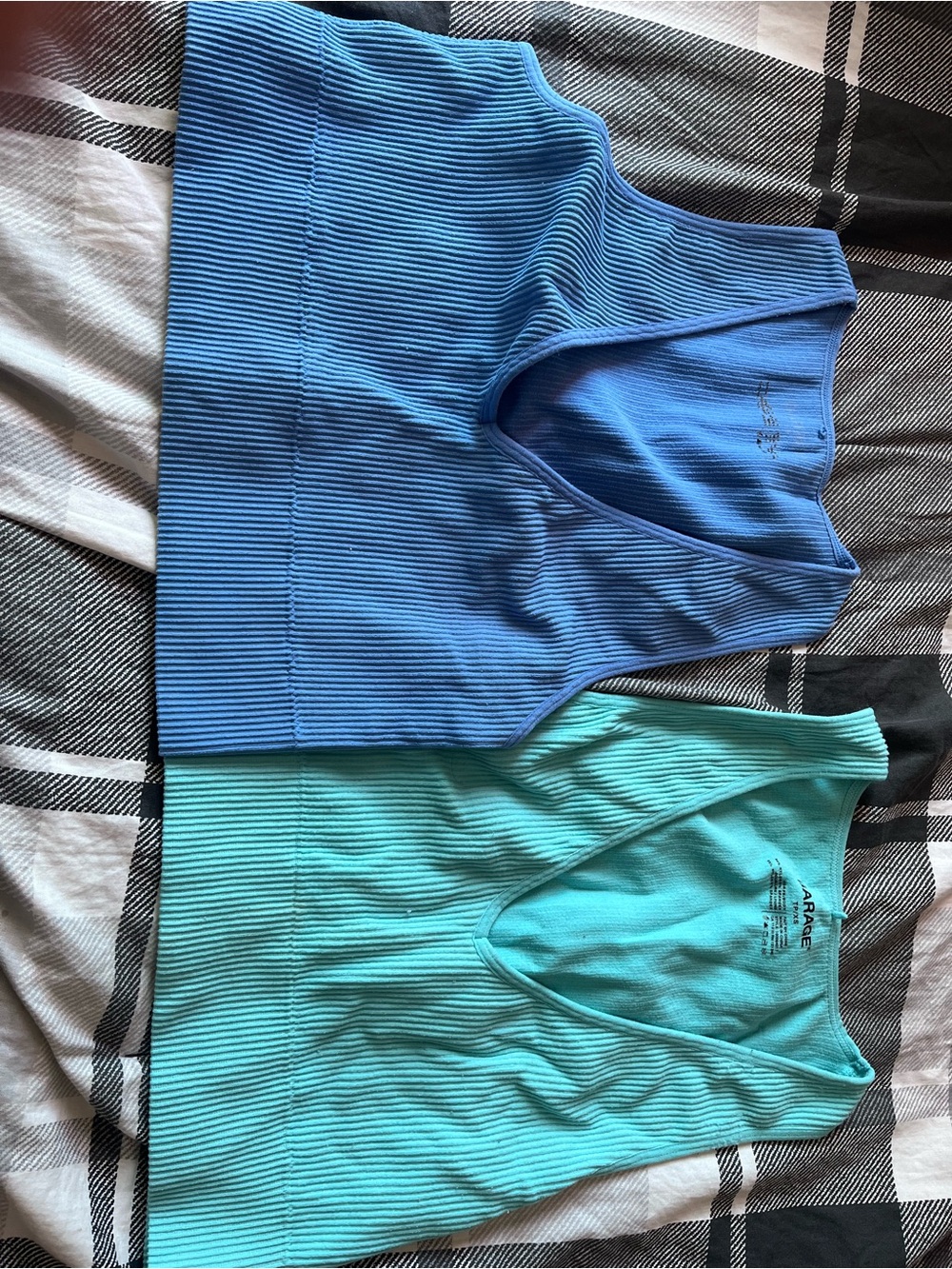 Garage Girls Ribbed Tank Tops in Blue & Teal (2-Pack)